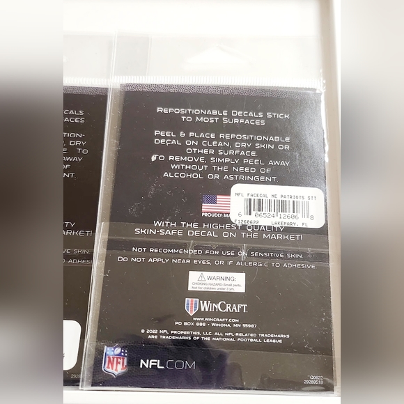 NWT SET OF 3 FACE DECALS: REDSOX & PATRIOTS FANGEAR! - Picture 6 of 12